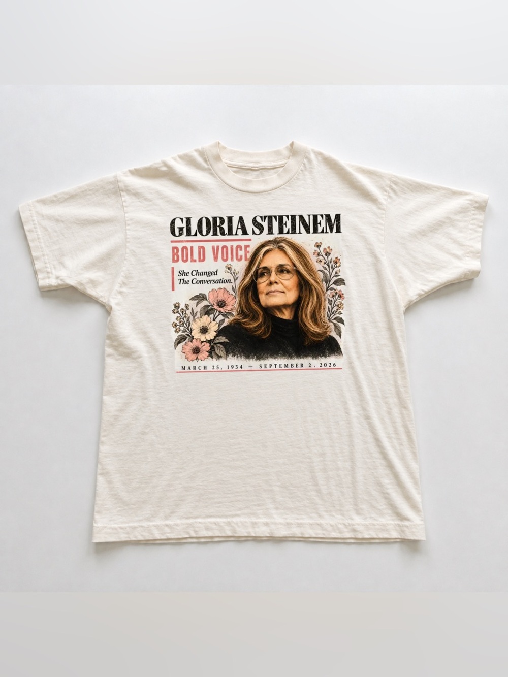 Off White Gloria Steinem Bold Voice Graphic Tee